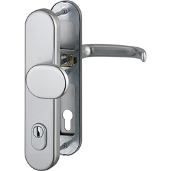 Hoppe HT-Schutz-Wechselgarnitur, oval, PZ, 10/92, DIN Links-Rechts, Aluminium San Francisco 86G/3332ZA/3310/1301, F9 eloxiert Langschild, TS 67-72mm Nr. 3715976