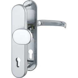 Hoppe HT-Schutz-Wechselgarnitur, oval, PZ, 10/92, DIN Links-Rechts, Aluminium San Francisco 86G/3331/3310/1301, F1 naturfarbig eloxiert Langschild, TS 67-72mm Nr. 3715845