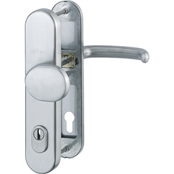 Hoppe HT-Schutz-Wechselgarnitur, oval, PZ, 10/92, DIN Links-Rechts, Edelstahl San Francisco E86G/3332ZA/3310/1301Z, F69 Langschild, TS 67-72mm Nr. 3728726