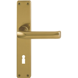 Hoppe Drückergarnitur, Langschild, eckig, BB, E72, VK8, DIN Links-Rechts London 113/202SP, bronzefarbig eloxiert ohne Stütznocken, Gleitlager, TS 37-47mm (DIY-Sort.) Nr. 6768329