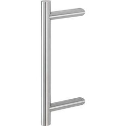 Hoppe HT-Stoßgriff, gerade, Stütze: schräg, E5012, L:400mm, D:30mm, BA300, BS-1102, Edelstahl matt Nr. 8124414