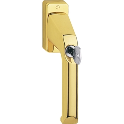 Hoppe DK-Fenstergriff, abschließbar, VK7 London M013S/U11Z, messing poliert mit Stütznocken, Nocken Ø 10mm, verdeckt verschraubt, 32mm Stift, Schließungsnr. 4W1323-EW Nr. 816156