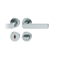 FSB AGL® 3 Drückergarnitur, mit Rosetten, rund, DIN Rechts, WC Schauscheibe/Schlitzkopf, Aluminium, 72 1244, Naturfarbig, mit Stütznocken, Vierkant 8mm, Stärke Abdeckung 7mm, TS 39-48mm Nr. 0 72 1244 61954 0105