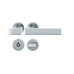 FSB AGL® 3 Drückergarnitur, mit Rosetten, rund, DIN Rechts, WC Schauscheibe/Schlitzkopf, Edelstahl, 72 1183, Edelstahl, mit Stütznocken, Vierkant 8mm, Stärke Abdeckung 7mm, TS 45-54mm, flächenbündig Nr. 0 72 1183 81954 6204