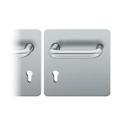 FSB AGL® 3 FH-Drückergarnitur, Breitschild, PZ gelocht, E72, 79 1070, DIN Links, Klasse 4, Edelstahl fein matt, mit Stütznocken, Vierkant 9mm, TS 39-48mm Nr. 0 79 1070 63410 6204