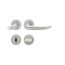 FSB ASL® Drückergarnitur, DIN Links-Rechts, WC Schauscheibe/Schlitzkopf, 12 1023, Naturfarbig Stärke Abdeckung 7mm Nr. 0 12 1023 09909 0105