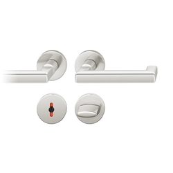 FSB ASL® Drückergarnitur, DIN Links-Rechts, WC Schauscheibe/Schlitzkopf, 12 1232, Neusilberfarbig, Vierkant 7mm, Stärke Abdeckung 7mm, TS 39-58mm Nr. 0 12 1232 01984 0205