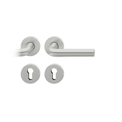 FSB ASL® Drückergarnitur, DIN Links-Rechts, PZ gelocht, 12 1075, Edelstahl, Vierkant 8,5mm, Stärke Abdeckung 7mm, TS 39-58mm Nr. 0 12 1075 01311 6204
