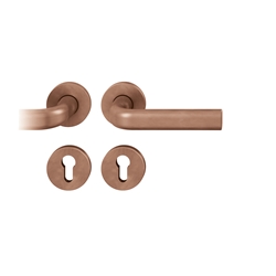 FSB ASL® Drückergarnitur, mit Rosetten, rund, DIN Links-Rechts, RZ gelocht, Bronze, 12 1242, Hellbronze, mit Stütznocken, Vierkant 8mm, Stärke Abdeckung 7mm, TS 39-58mm Nr. 0 12 1242 01326 7615