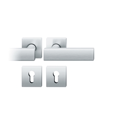 FSB ASL® Drückergarnitur, mit Rosetten, eckig, DIN Links-Rechts, PZ gelocht, Edelstahl, 12 1003, Edelstahl, mit Stütznocken, Vierkant 8mm, Stärke Abdeckung 7,2mm, TS 39-58mm Nr. 0 12 1003 04110 6205
