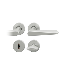 FSB ASL® Drückergarnitur, DIN Links-Rechts, WC Schauscheibe/Schlitzkopf, 12 1144, Verkehrsweiß, Vierkant 8,5mm, Stärke Abdeckung 7mm, TS 39-58mm Nr. 0 12 1144 01988 8220