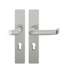 FSB ASL® Drückergarnitur, PZ gelocht, E72, 12 1045, Verkehrsweiß farbig kunststoffbeschichtet, Vierkant 8mm, TS 39-58mm Nr. 0 12 1045 02110 8220