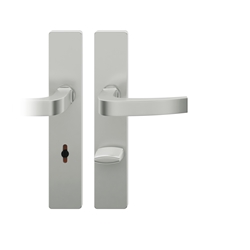 FSB ASL® Drückergarnitur, WC Schauscheibe/Schlitzkopf, E78 12 1163, Edelstahl fein matt, Vierkant 8mm, TS 39-58mm Nr. 0 12 1163 02554 6204