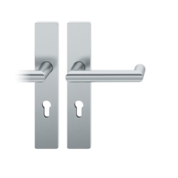 FSB AGL® 3 Drückergarnitur, Langschild, eckig, PZ gelocht, E72, DIN Links, 72 1016, Hellbronze patiniert gewachst, mit Stütznocken, Vierkant 8mm, TS 39-48mm Nr. 0 72 1016 62210 7615