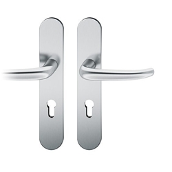 FSB ASL® Drückergarnitur, PZ gelocht, E72, 12 1023, Naturfarbig eloxiert, Vierkant 8mm, TS 39-58mm Nr. 0 12 1023 02710 0105