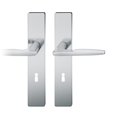 FSB ASL® Drückergarnitur, BB gelocht, E72, 12 1058, Naturfarbig eloxiert, Vierkant 8mm, TS 39-58mm Nr. 0 12 1058 02102 0105