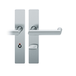FSB AGL® 3 Drückergarnitur, Langschild, eckig, WC Schauscheibe/Notentriegelung, E78, DIN Rechts, 72 1016, Hellbronze patiniert gewachst, mit Stütznocken, Vierkant 8mm, TS 39-48mm Nr. 0 72 1016 62554 7615