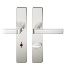 FSB ASL® Drückergarnitur, WC Schauscheibe/Schlitzkopf, E78 12 1004, Neusilberfarbig eloxiert, Vierkant 8mm, TS 39-58mm Nr. 0 12 1004 02569 0205