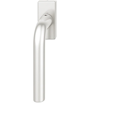 FSB DK-Fenstergriff, eckige Rosette, DIN Links-Rechts, 34 1075, Naturfarbig eloxiert, ohne Stütznocken, Vierkant 7mm, flächenbündig, Stiftlänge 14-28mm Nr. 0 34 1075 09036 0105