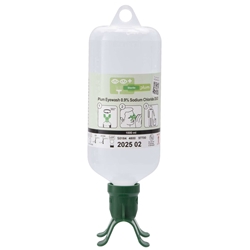Plum 4800 Augenspülflasche DUO 1L mit steriler Natriumchloridlösung (0,9%) zum Ausspülen von Fremdkörpern (z.B. Staub, Schmutz, Splitter u.a.), ausgestattet mit Augenaufsatz zum gleichzeitigen Spülen beider Augen, zur Nachfüllung der DUO-Stationen geeignet, gemäß DIN EN 15154-4, ungeöffnet 3 Jahre haltbar