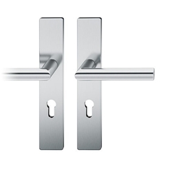 FSB ASL® Drückergarnitur, PZ gelocht, E92, 12 1076, Edelstahl fein matt, Vierkant 8mm, TS 39-58mm Nr. 0 12 1076 02112 6204