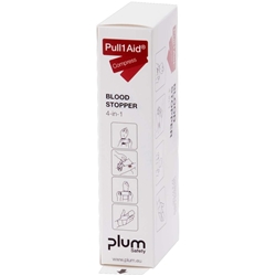 Plum 5154 Blood Stopper, steriler Kompressenverband mit 4 Funktionen, Druckkissen bei starken Blutungen, Schutz bei Wunden, Brandverband mit wundschützender Oberfläche, temporäre Stütze, 1 Stück Wundverband 17x17cm