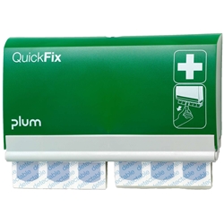 Plum 5503 QuickFix Pflasterspender mit 2x45 Stück Pflaster mit integrierter Metallfläche für hygienisch sensible Bereiche (z.B. Lebensmittelindustrie u.ä.), die Pflaster entpacken sich beim Herausziehen von selbst, Maße Spender: B23xH13,5cm, Pflaster: 7,2x2,5cm