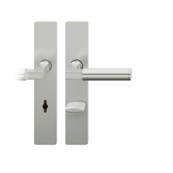 FSB ASL® Drückergarnitur, WC Schauscheibe/Schlitzkopf, E78 12 1102, Edelstahl fein matt, Vierkant 8mm, TS 39-58mm Nr. 0 12 1102 02554 6204