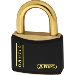 Abus Vorhangschloss,Nautic T84MB/40 Twins B/DFNLI 2 Profilschlüssel, Messing massiv Gehäuseb. 43mm,Gehäuset. 17mm,H 60mm, gleichschließend Nr. 10035278-01