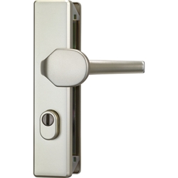 Abus WET-Schutz-Wechselgarnitur,Langschild,eckig,PZ,8/72,DIN Links-Rechts,Aluminium KLZS714,neusilberfarbig eloxiert Nr. 010008428-01