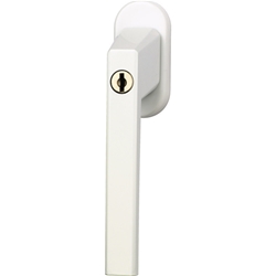 Abus FT-Fenstergriff,abschließbar,VK7/30 ECOLINE FG110 Polybag,weiß beschichtet mit Stütznocken,Nocken Ø 10mm, verdeckt verschraubt Nr. 59221