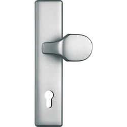 Abus HT-Schutz-Wechselgarnitur,Langschild,eckig,PZ,10/92,DIN Links-Rechts,Aluminium HLT612 B/SB,neusilberfarbig eloxiert Nr. 24926