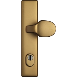 Abus HT-Schutz-Wechselgarnitur,Langschild,eckig,PZ,10/92,DIN Links-Rechts,Aluminium HLZS814,bronzefarbig eloxiert Nr. 08415