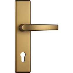 Abus HT-Schutz-Wechselgarnitur,Langschild,eckig,PZ,10/92,DIN Links-Rechts,Aluminium HLZS814,bronzefarbig eloxiert Nr. 08415