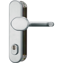 Abus HT-Schutz-Wechselgarnitur,Langschild,oval,PZ,10/92,DIN Links-Rechts,Aluminium HLZS814 B/SB,edelstahl eloxiert Nr. 10012230-01