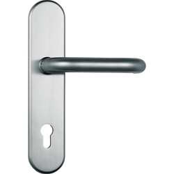Abus HT-Schutz-Wechselgarnitur,Langschild,oval,PZ,10/92,DIN Links-Rechts,Aluminium HLZS814 B/SB,edelstahl eloxiert Nr. 10012230-01