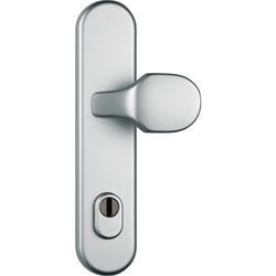 Abus HT-Schutz-Wechselgarnitur,Langschild,oval,PZ,10/92,DIN Links-Rechts,Aluminium HLZS814 B/SB,edelstahl eloxiert Nr. 10012230-01