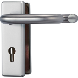 Abus FH-Schutz-Wechselgarnitur,Kurzschild,eckig,PZ,E72,VK9,RH12 KKT512 FS,naturfarbig eloxiert,beidseitig Drücker Nr. 10024918-01