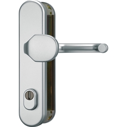 Abus HT-Schutz-Wechselgarnitur,Langschild,oval,PZ,10/92,DIN Links-Rechts,Aluminium HLZS814,naturfarbig eloxiert Nr. 37404