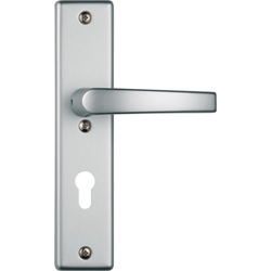 Abus WET-Schutz-Wechselgarnitur,Langschild,eckig,PZ,8/72,DIN Links-Rechts,Aluminium KLS114 ZS,naturfarbig eloxiert Nr. 21130