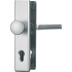 Abus HT-Schutz-Wechselgarnitur,Langschild,eckig,PZ,10/92,DIN Links-Rechts,Aluminium HLN414 B/SB,naturfarbig eloxiert Nr. 31837