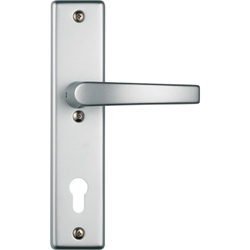 Abus HT-Schutz-Wechselgarnitur,Langschild,eckig,PZ,10/92,DIN Links-Rechts,Aluminium HLN414 B/SB,naturfarbig eloxiert Nr. 31837