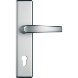 Abus Schutz-Drückergarnitur,Langschild,PZ gelocht,E92,VK10,RH12 HLT612,naturfarbig eloxiert verdeckt verschraubt Nr. 10024792-01