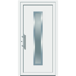Alu Füllung 6606, Edelstahlrahmen beidseitig, 3fach Verglasung, Klarglas/Satinato/VSG Farbe: weiß RAL 9016 Maß: 900x2000x36mm