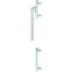 Hoppe Balkon-/Fenstertür-Halbgarnitur, PZ, Luxembourg 099KH/66N/66NS (außen flach), Alu, F9016 verkehrsweiß, mit Stütznocken, Ø 10mm, verdeckt verschraubt, ohne Schrauben Nr. 11550922