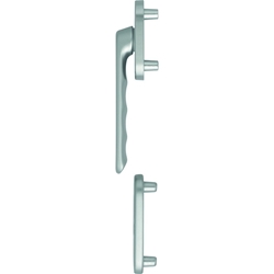 Hoppe Balkon-/Fenstertür-Halbgarnitur, PZ, Luxembourg 099KH/66N/66NS (außen flach), Alu, F31-1 edelstahloptik matt, mit Stütznocken, Ø 10mm, verdeckt verschraubt, ohne Schrauben Nr. 11739265