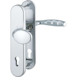 Hoppe HT-Schutz-Wechselgarnitur, oval, PZ, 10/92, DIN Links-Rechts, Aluminium New York 76G/3331/3410/1810H, F1 naturfarbig eloxiert Langschild, TS 66-71mm (DIY-Sort.) Nr. 11728139