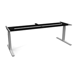 Konferenztischgestell Classic C-2, 3D, elektrisch, RAL 9006 weißaluminium 2 Beine, Abmessung Tischplatte 2110 - 3100 mm x 1200 - 1500 mm, Gestellbreite 2100 - 2600 mm, 900er Fuß Nr. SW.C23Y08G