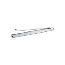 Geze OT-Gleitschiene, für Oben-Türschließer, ALU, TS 5000/3000, Bandseite, silberfarbig eloxiert, 1-flg., aufliegend, H 27mm, L 448,50mm, höhenverstellbar (PG:23) 115191