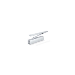 Geze OT-Gleitschiene, für Oben-Türschließer, ALU, TS 5000/3000, Bandseite, silberfarbig eloxiert, 1-flg., aufliegend, H 27mm, L 448,50mm, höhenverstellbar (PG:23) 115191